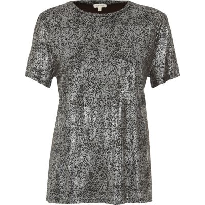 Silver metallic T-shirt